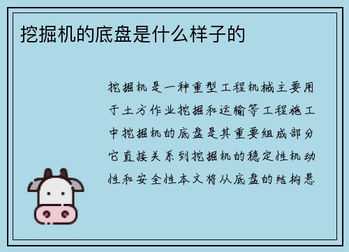 挖掘机的底盘是什么样子的
